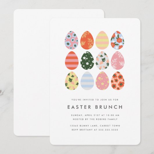 Moderne paaseieren kaart (Voorkant / Achterkant)