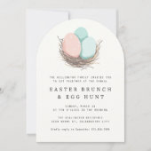 Moderne Paaseieren Nest Paasbrunch Egg Hunt Kaart (Voorkant)