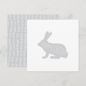 Moderne Paashaas Kaart - Grijs | Fijne Pasen (Voorkant / Achterkant)