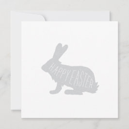 Moderne Paashaas Kaart - Grijs | Fijne Pasen