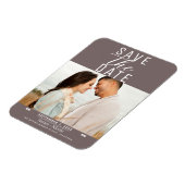 Moderne Paddestoel Taupe Bewaar de datum Huwelijks Magneet (Linkerzijde)