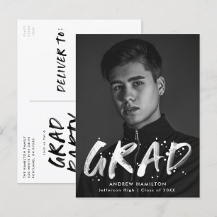 Moderne Paint Splatter FotograduPartij Uitnodiging Briefkaart