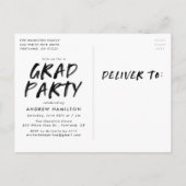 Moderne Paint Splatter FotograduPartij Uitnodiging Briefkaart (Achterkant)