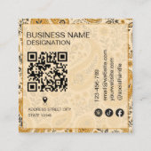 Moderne paisley patroon monogram Qr Code Vierkante Visitekaartje (Achterkant)