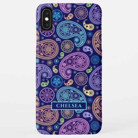 Moderne Paisley Patroon Persoonlijke Naam Case-Mate iPhone Case (Achterkant)