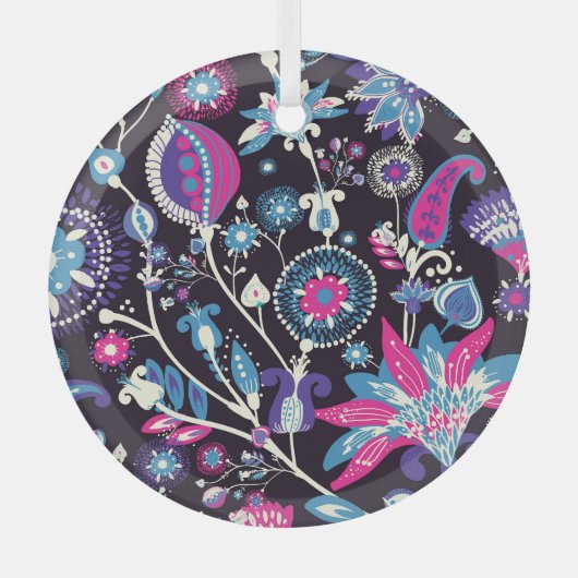 Moderne paisley: traditioneel oosters patroon. glas ornament (Voorkant)