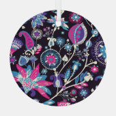 Moderne paisley: traditioneel oosters patroon. glas ornament (Achterkant)