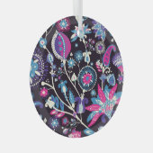 Moderne paisley: traditioneel oosters patroon. glas ornament (Voorkant Rechts)