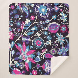 Moderne paisley: traditioneel oosters patroon. sherpa deken