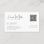 Moderne Palm Elegant Minimalistische QR-code Visitekaartje (Achterkant)