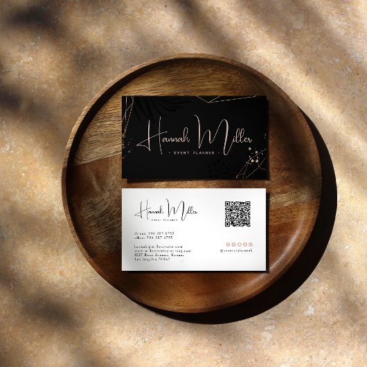 Moderne Palm Elegant Minimalistische QR-code Visitekaartje