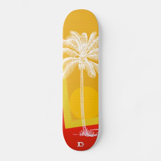 Moderne palm in Sunset Dd Brand Skateboard (Voorkant)