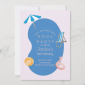 Moderne Palm Springs geïnspireerd verjaardagszwemb Kaart (Voorkant)