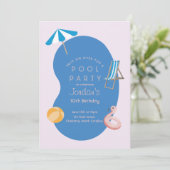 Moderne Palm Springs geïnspireerd verjaardagszwemb Kaart (Staand voorkant)