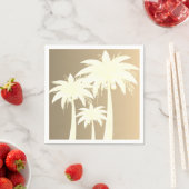 Moderne Palm Tree Kust Beige Zand Beach Zomer Servet (Insitu)