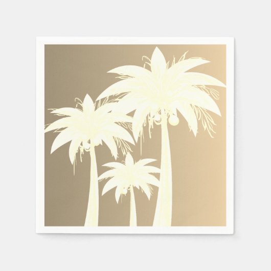 Moderne Palm Tree Kust Beige Zand Beach Zomer Servet (Voorkant)