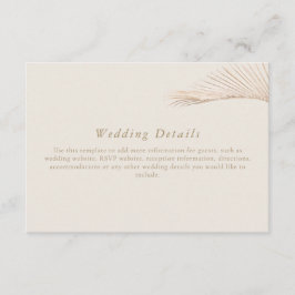 Moderne Palmblad Wens Detail Bijlagekaart Informatiekaartje