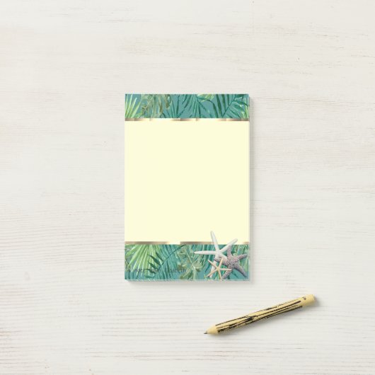 Moderne Palmblad,Zeester Post-it® Notes (Op bureau)