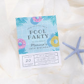 Moderne palmbladeren en ananassool uitnodiging briefkaart