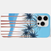 Moderne palmbomen blauw wit buiten Case-Mate iPhone case (Achterkant (horizontaal))