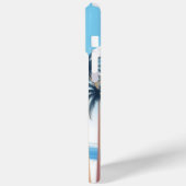 Moderne palmbomen blauw wit buiten Case-Mate iPhone case (Achterkant / Links)