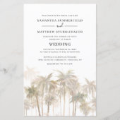 Moderne palmbomen Kustbruiloft uitnodiging (Voorkant)