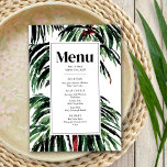 Moderne palmbomen met schildpad menu<br><div class="desc">Het schilderen inspireerde palmboomkunst met zwarte tekst.</div>