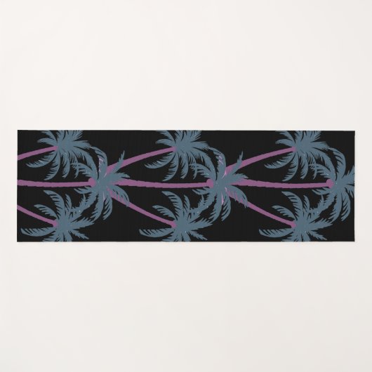 Moderne palmbomen op zwart yogamat (Voorkant (horizontaal))