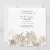 Moderne Palmbomen Watercolor Trouwen Kaart (Voorkant)