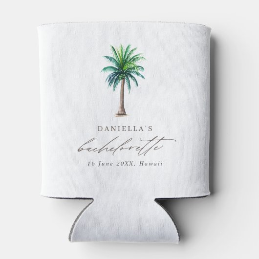 Moderne palmboom bachelorette blikjeskoeler (Achterkant)