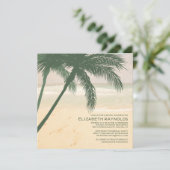Moderne palmboom Burlap Bridal Shower Invitations Kaart (Staand voorkant)