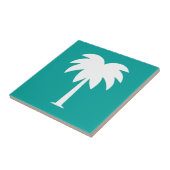 Moderne palmboom, silhouet, aangepast keramische t tegeltje (Zijkant)