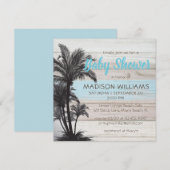 Moderne palmboom Tropisch strand Chic-Baby shower Kaart (Voorkant / Achterkant)
