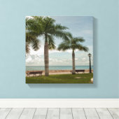 Moderne palmboom Tropische Natuur St. Croix USVI Canvas Afdruk (Insitu (Houten vloer))