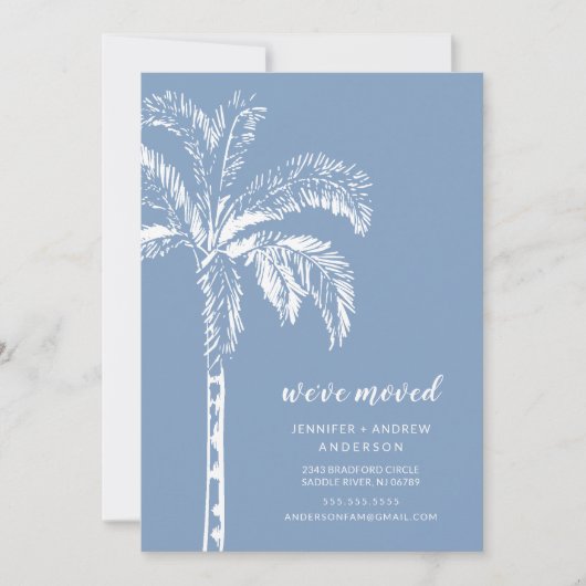 Moderne palmboom verhuis aankondiging (Voorkant)