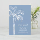 Moderne palmboom verhuis aankondiging (Staand voorkant)