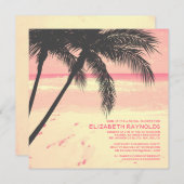 Moderne palmstralen beach-bridale doucheruimzendin kaart (Voorkant / Achterkant)