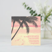 Moderne palmstralen beach-bridale doucheruimzendin kaart (Staand voorkant)