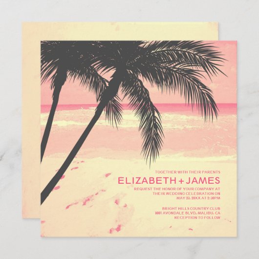 Moderne palmstrandstralen kaart (Voorkant / Achterkant)