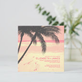 Moderne palmstrandstralen kaart (Staand voorkant)
