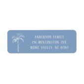 Moderne palmstructuur Nieuw adreslabel Etiket (Voorkant)