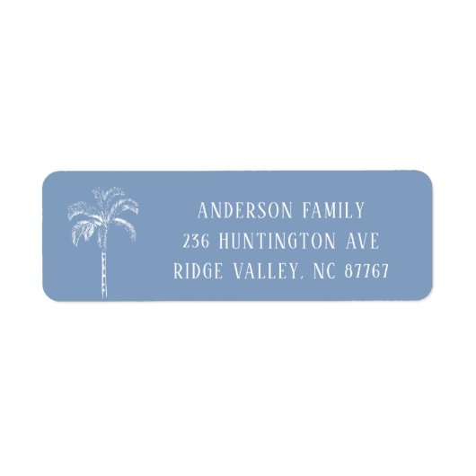 Moderne palmstructuur Nieuw adreslabel Etiket (Voorkant)