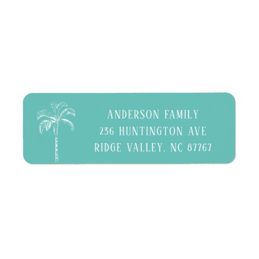 Moderne palmstructuur Nieuw adreslabel Etiket (Voorkant)