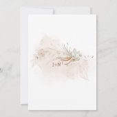 Moderne Pampagras Bloem Boho Kaart (Achterkant)