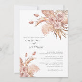 Moderne Pampagras Watercolor Botanisch Kaart (Voorkant)