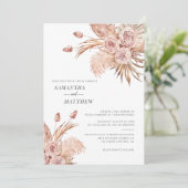 Moderne Pampagras Watercolor Botanisch Kaart (Staand voorkant)