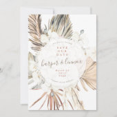 Moderne pampas boho bek zomer arch bewaar de datum save the date (Voorkant)