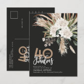 Moderne pampas eucalyptus 40 en geweldig aankondigingskaart (Voorkant / Achterkant)