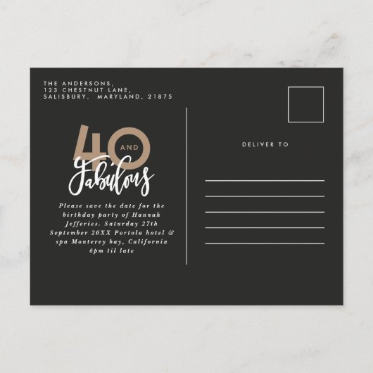 Moderne pampas eucalyptus 40 en geweldig aankondigingskaart (Achterkant)