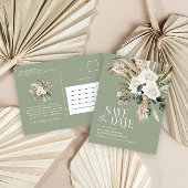 Moderne pampas eucalyptus sage groene elegant aankondigingskaart